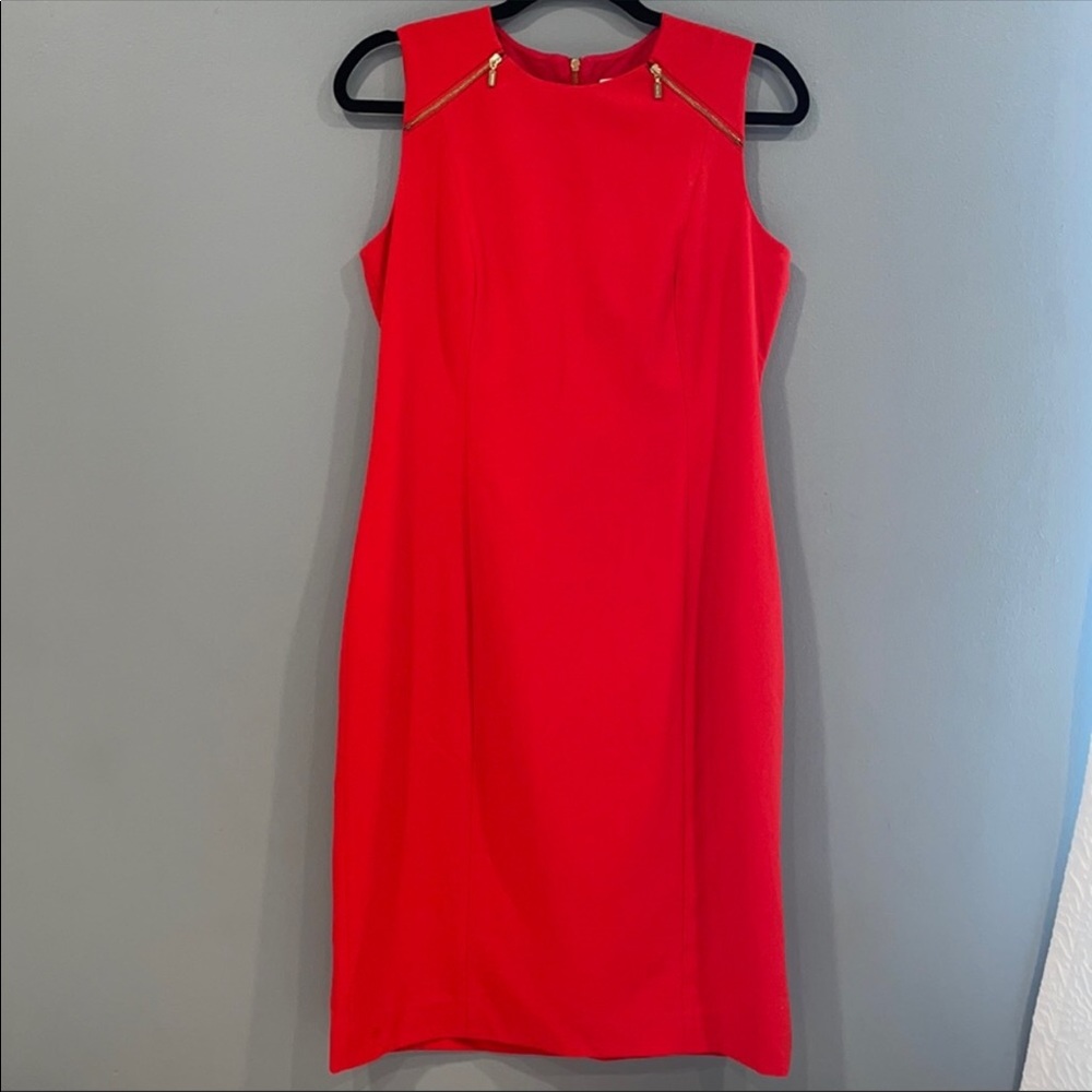 Calvin Klein Red Sheath Dress